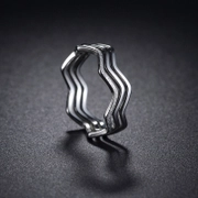 3 Ply Wave Stainless Steel Women’s Ring