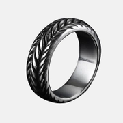 Simple Twisted Rope Stainless Steel Men's Ring Band