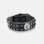 Punk Rivet Leather Alloy Wristband Bracelet