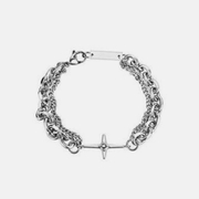 Simple Starburst Double Layer Stainless Steel Bracelet