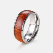 Simple Wood Grain Stainless Steel Men's Ring