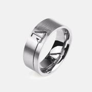 Minimalist Cutout Pattern Stainless Steel Ring