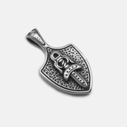 Dagger Shield Stainless Steel Punk Pendant