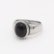 Simple Gemstone Men's Stainless Steel Ring