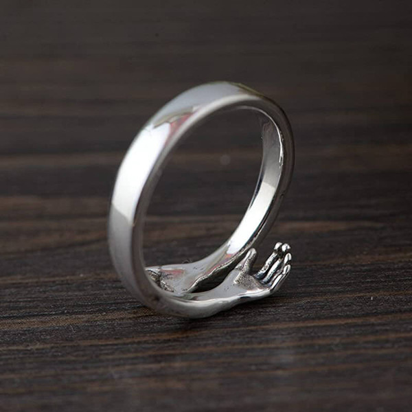 Creative Embrace Couple Ring 925 Silver Adjustable Opening Custom Hug Ring  - China Rings and Jewelry price | Made-in-China.com