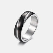 Minimalist Twisted Double Fluted Stainless Steel Ring
