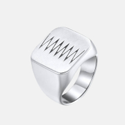 Minimalist Patch Crack Stainless Steel Ring