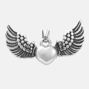Punk Angel Wings Heart Stainless Steel Pendant