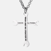 Pendentif croix en acier inoxydable I Can Do All Things