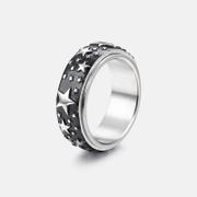 Rotating Star Design Stainless Steel Spinner Ring