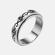Simple Lines Stainless Steel Spinner Ring
