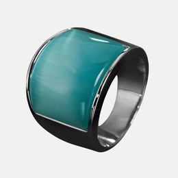 Cat's-eye Stainless Steel Men's Gemstone Ring
