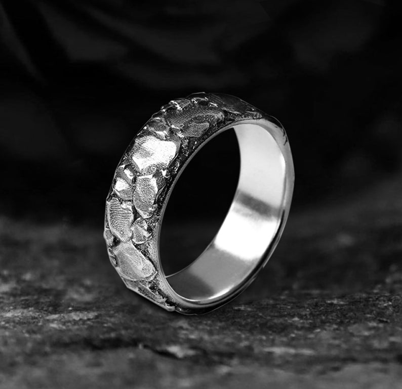 Bague homme argent discount rock