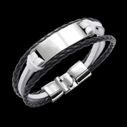 Minimalist Leather Stainless Steel Bracelet