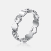 Simple Hollow Heart-Shaped Stainless Steel Ring