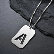 Hohle Buchstaben-Halskette aus Edelstahl mit militärischer Erkennungsmarke
