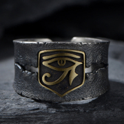 Eye of Horus Sterling Silver Men's Ring