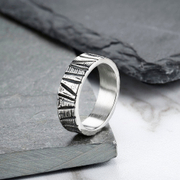 Classic Tree Cracked Stainless Steel Ring