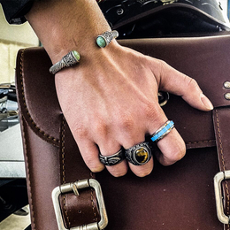 Viking Turquoise Tiger Eye Men's Bracelet