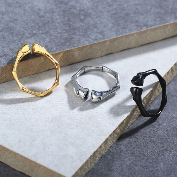 Retro Open Stainless Steel Ring - Rock & Spark