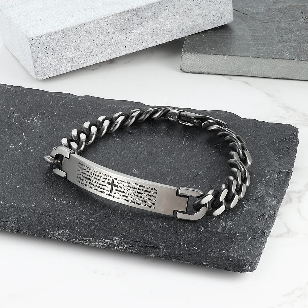 Cross Prayer Stainless Steel Bracelet - Rock & Spark