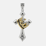 Vintage Crown Cross Copper Pendant