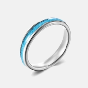 Minimalist Turquoise Inlaid Tungsten Wedding Ring
