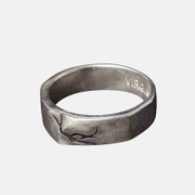 Vintage rissförmiger Ring aus Sterlingsilber