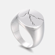 Cracked Stainless Steel Minimalist Ring
