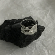 Minimalist Design Hammered Sterling Silver Ring