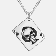 Ace Of Spades Skull Stainless Steel Pendant