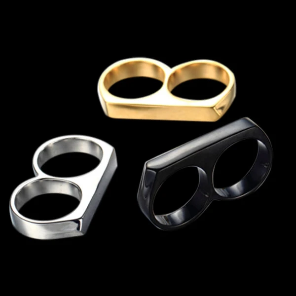 Simple Double Rings Stainless Steel Ring - Rock & Spark