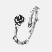 Simple Flower Sterling Silver Adjustable Ring