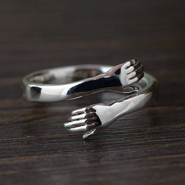 Genuine Sterling Silver Ring Hug Solid Hallmarked 925 Handmade | eBay