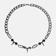 Punk Rivet Stainless Steel Cuban Chain Necklace