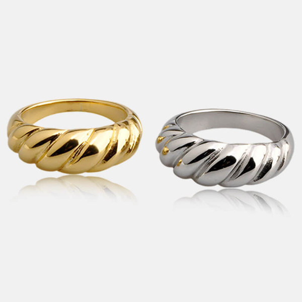 Simple Twist Shape Stainless Steel Ring - Rock & Spark