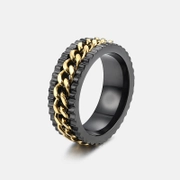 Stylish Chain Stainless Steel Spinner Ring