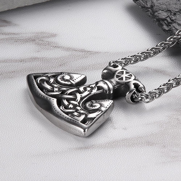 Thor's Hammer 10 pcs Collana in acciaio inossidabile Norse Viking 24 catena thors SCA 5435K - Italia