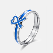 Blue Ribbon Stainless Steel Ring