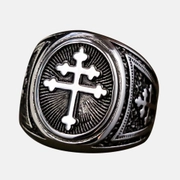 Retro Cross of Lorraine Stainless Steel Men's Ring