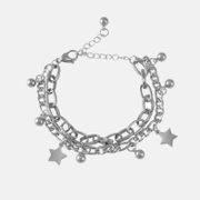 Bracelet simple en acier inoxydable avec étoile double couche