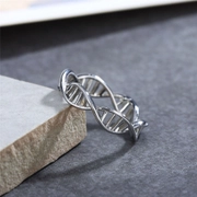 Bague en acier inoxydable double hélice ADN