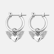 Heart Wing Stainless Steel Stud Earrings
