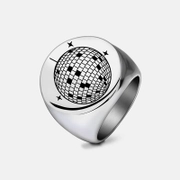 Personalized Earth Pattern Stainless Steel Ring