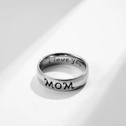 Mom I Love You Stainless Steel Ring