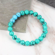 Turquoise Round Bead Men's Bracelet