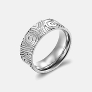 Swirl Pattern Stainless Steel Band Ring
