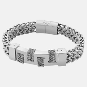 Geometric Braided Stainless Steel Bracelet