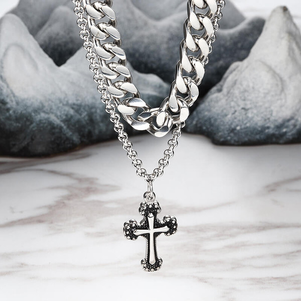 LC chrome double cross pendant and chain : r/QualityReps