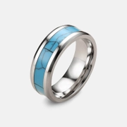Turquoise Tungsten Steel Men's Ring